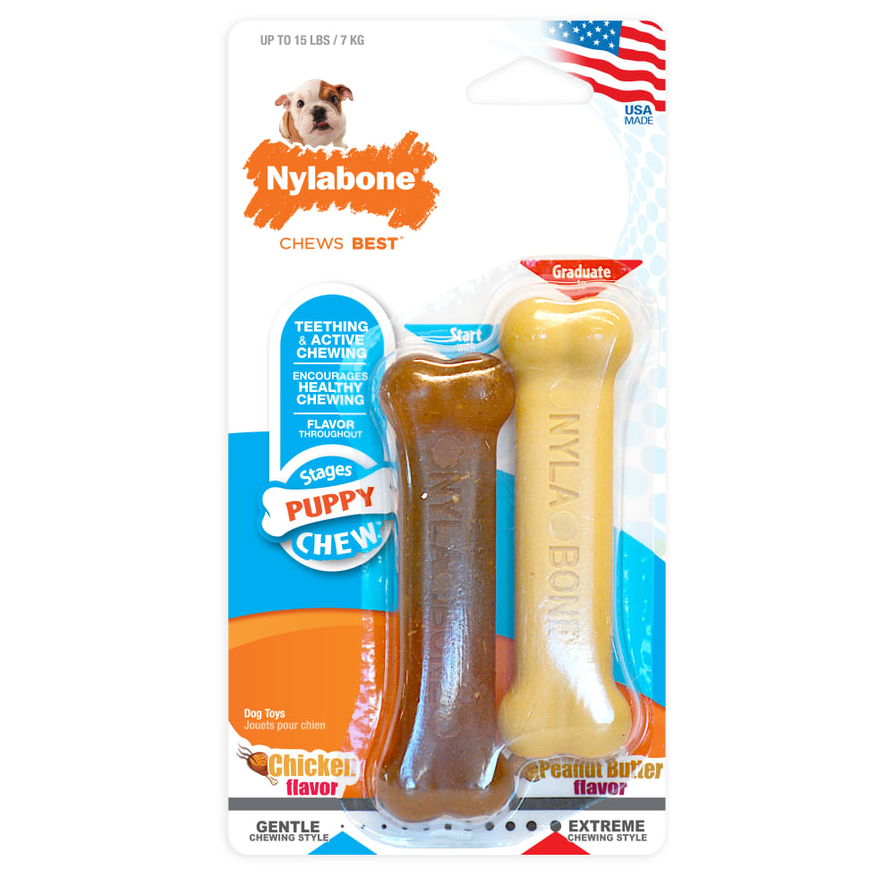 Nylabone - Puppy Chew Peanut Butter 2 pack