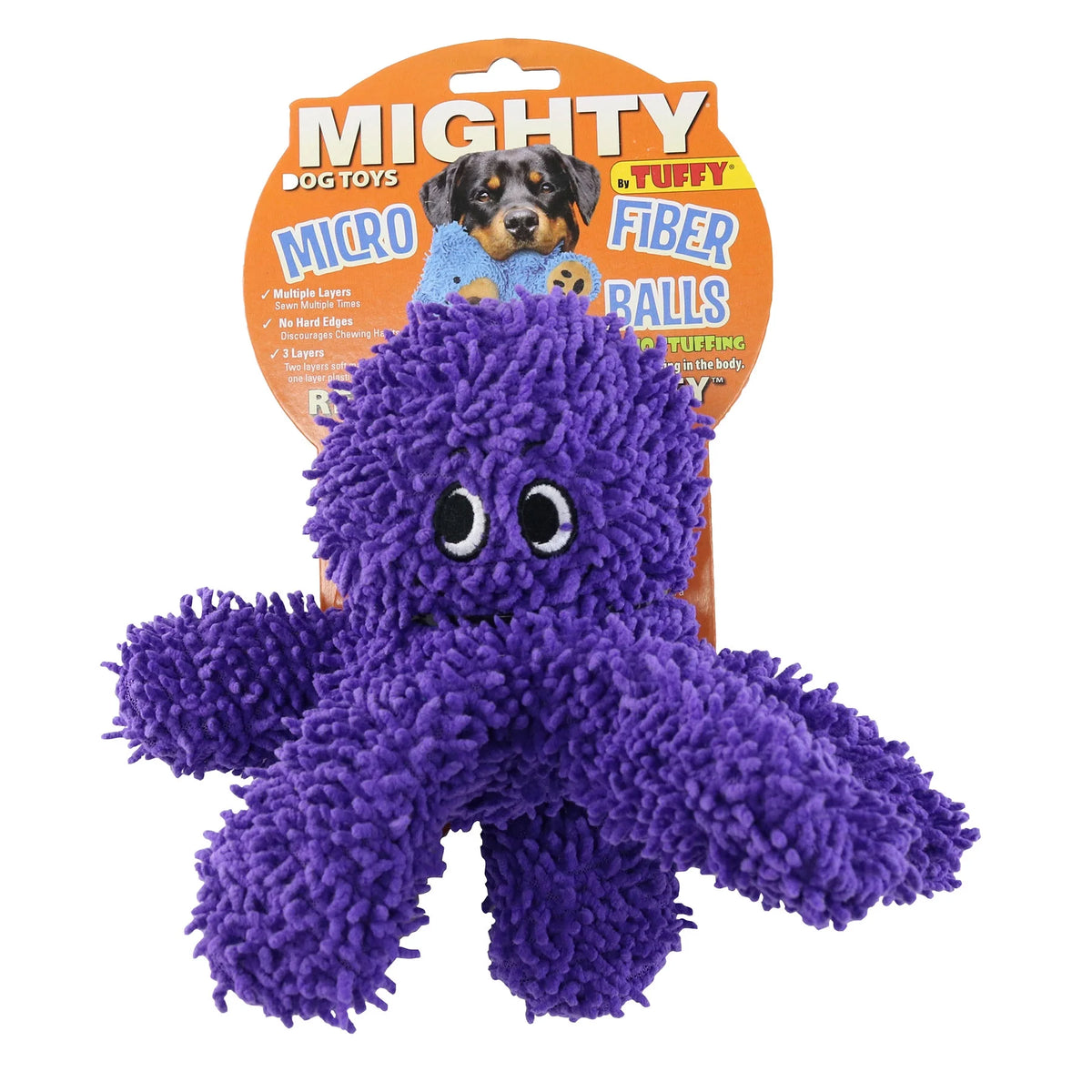 Tuffy Dog Toys - Mighty Microfiber Ball Octopus Squeaky Dog Toy