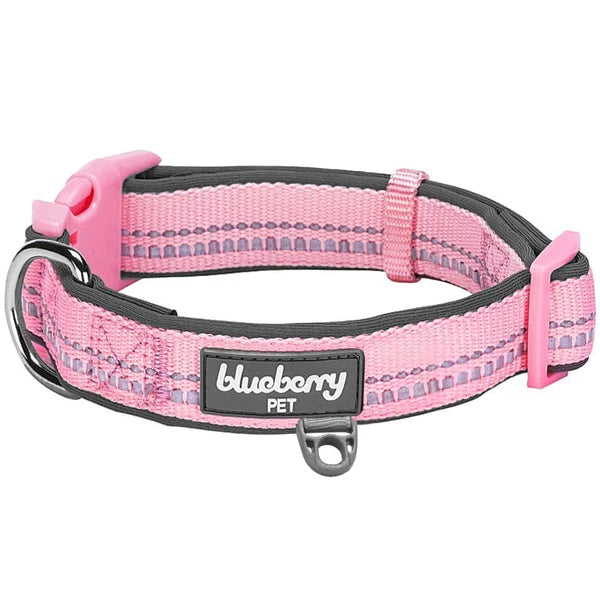 Blueberry Pet - Baby Pink | 3M Reflective Padded Dog Collar