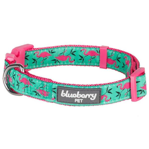 Blueberry Pet - Pink Flamingo | Summer Vacation Dog Collar