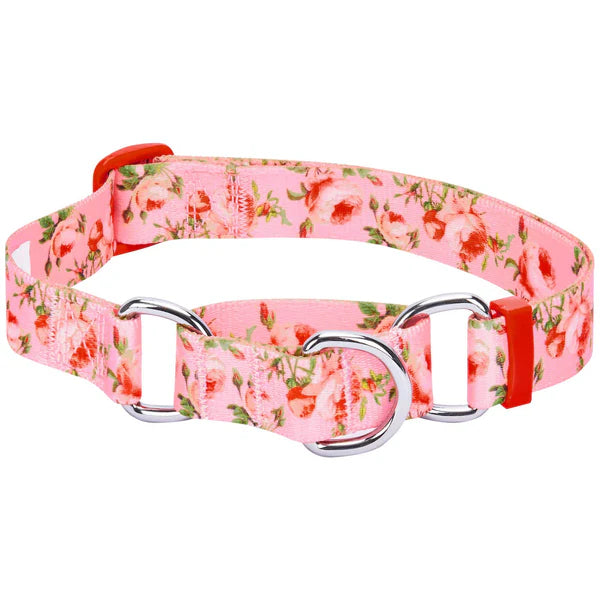 Blueberry Pet - Rose Baby Pink | Petal Paws Floral Martingale Safety Training Dog Collar