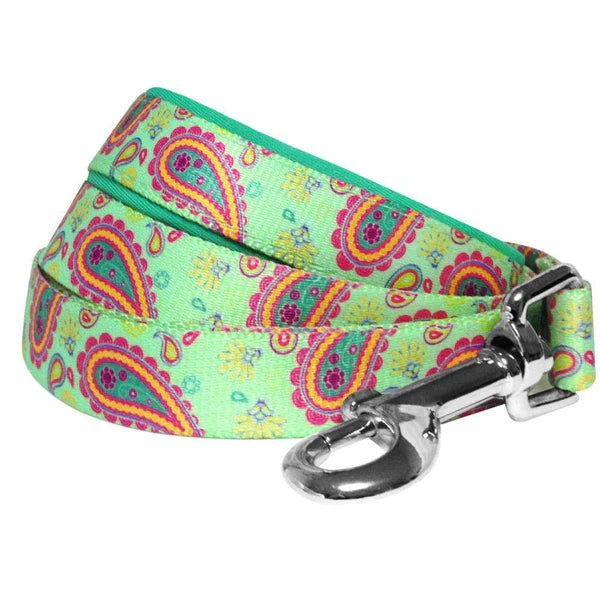 Blueberry Pet - Emerald Green | Paisley Print Dog Leash