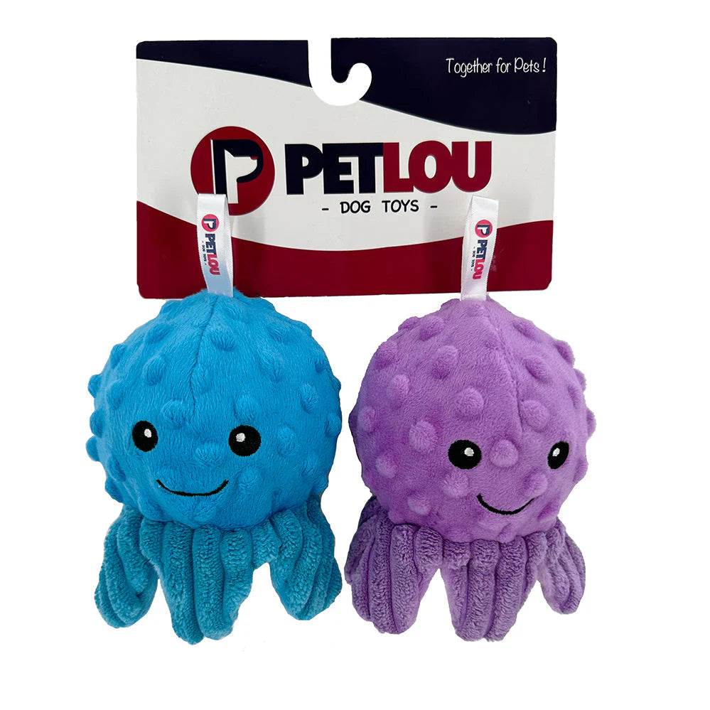 Petlou. Inc - EZ Squeaky Ball Octopus Twin Pack Dog Toy