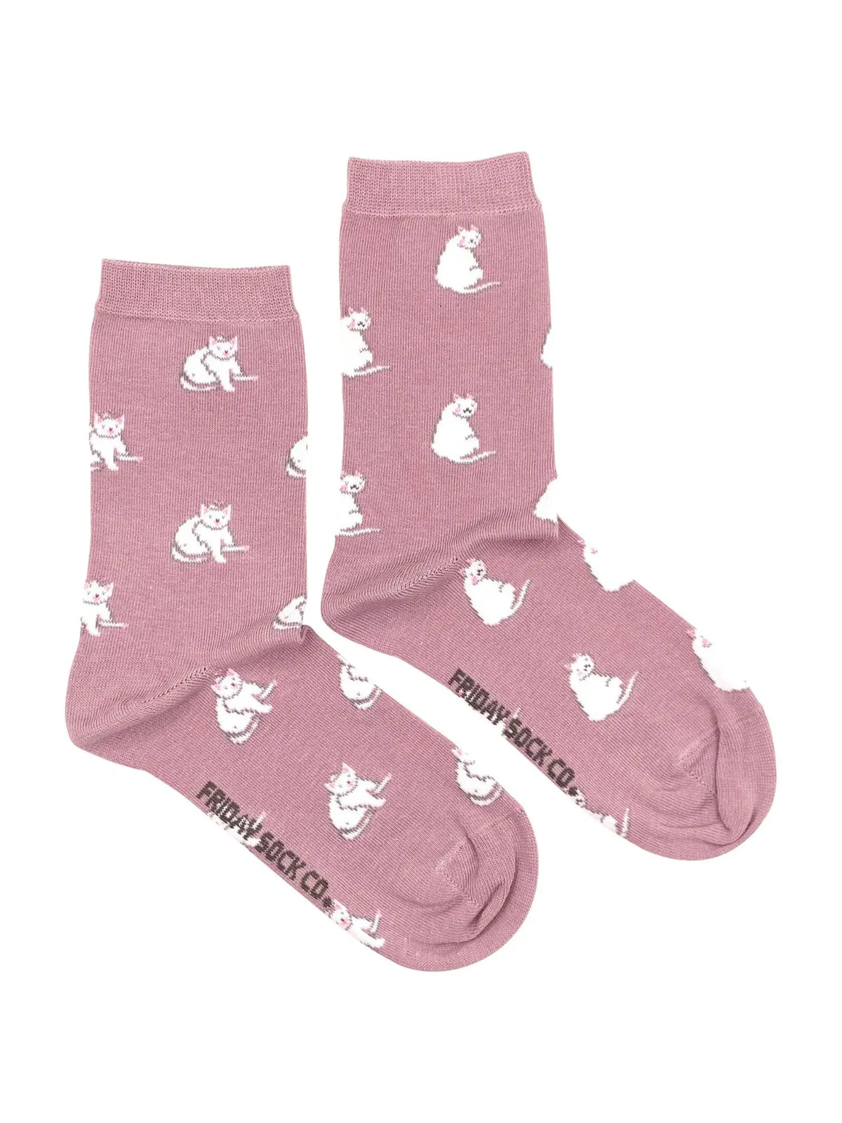 Friday Sock Co. - Women's Socks White Cat Mismatched