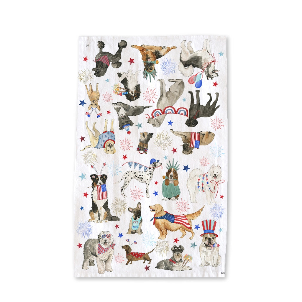 Kelsey M Designs - Patriotic Dogs Kitchen Towel