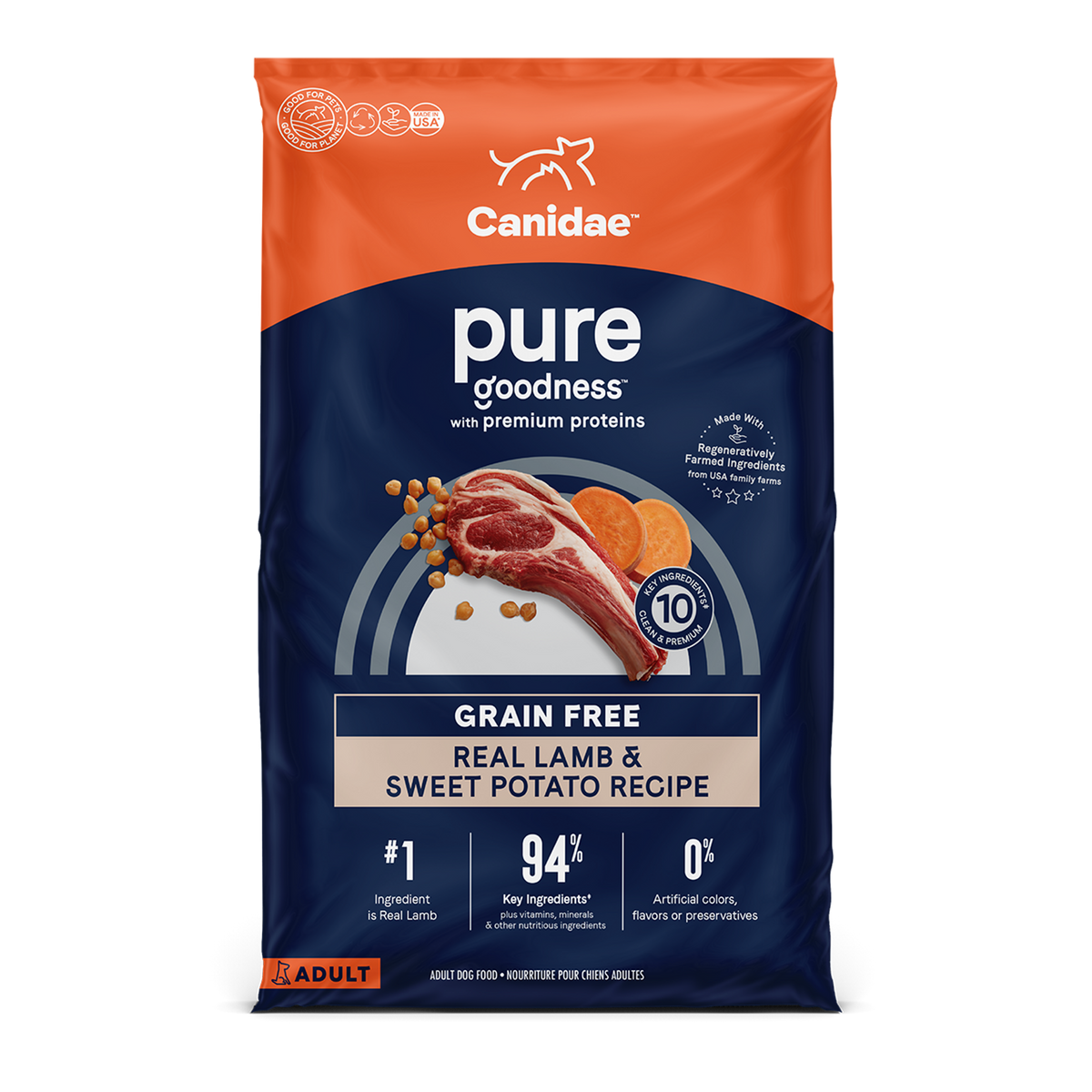 Canidae - Grain Free PURE All Breeds, Adult Dog Real Salmon and Sweet Potato Limited Ingredient Recipe Dry Dog Food - Southern Agriculture