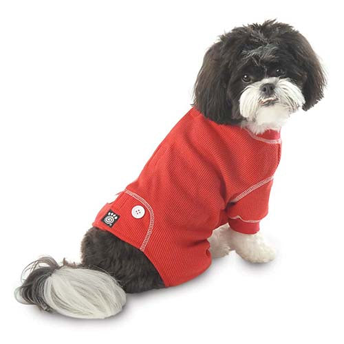 Petrageous Designs - Pajamas Cozy Thermal Red With White Stitching