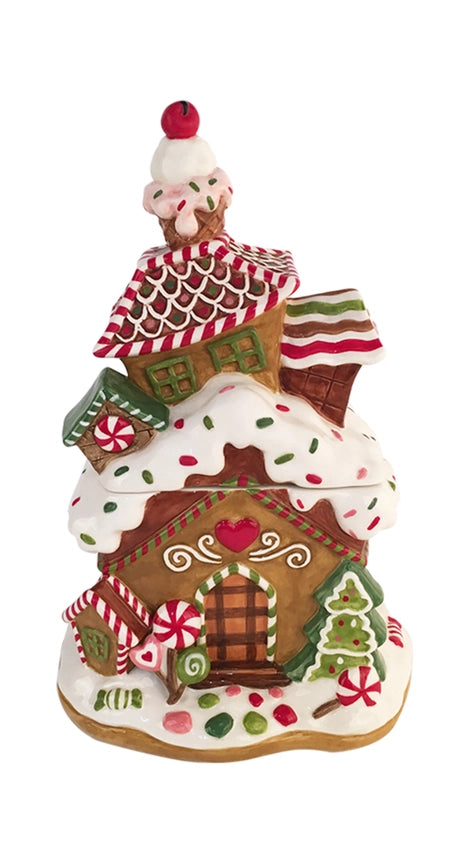 Blue Sky Christmas Gingerbread Bakery Truck Cookie Jar newest