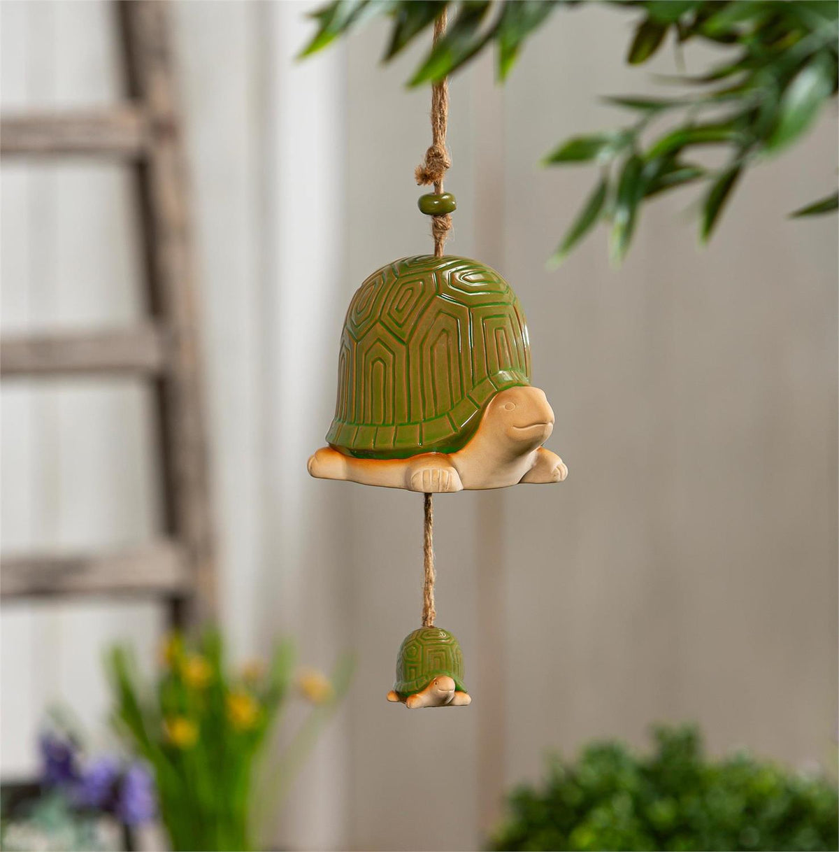 Evergreen Enterprises - Ceramic Bell Turtle Mommy & Baby