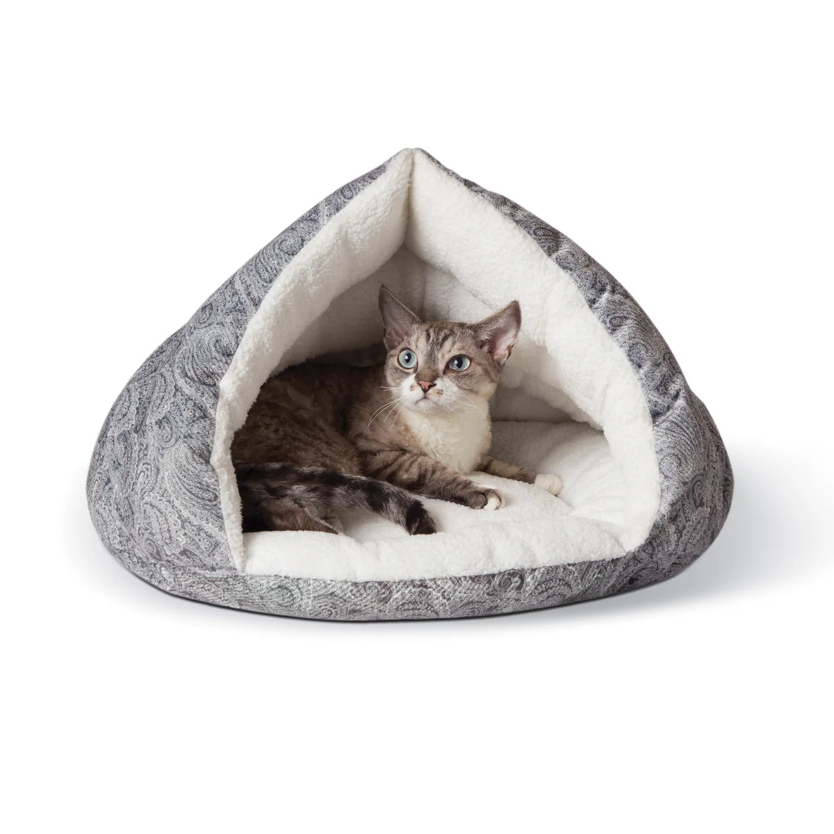 K & H Pet Products - Self-Warming Hut For Pets - Grey Paisley