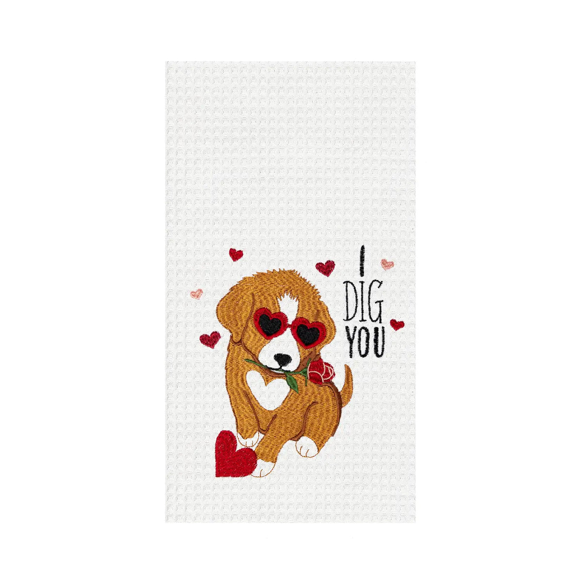 C & F Home - Valentine's Day Bernese Dog "I Dig You" Kitchen Towel