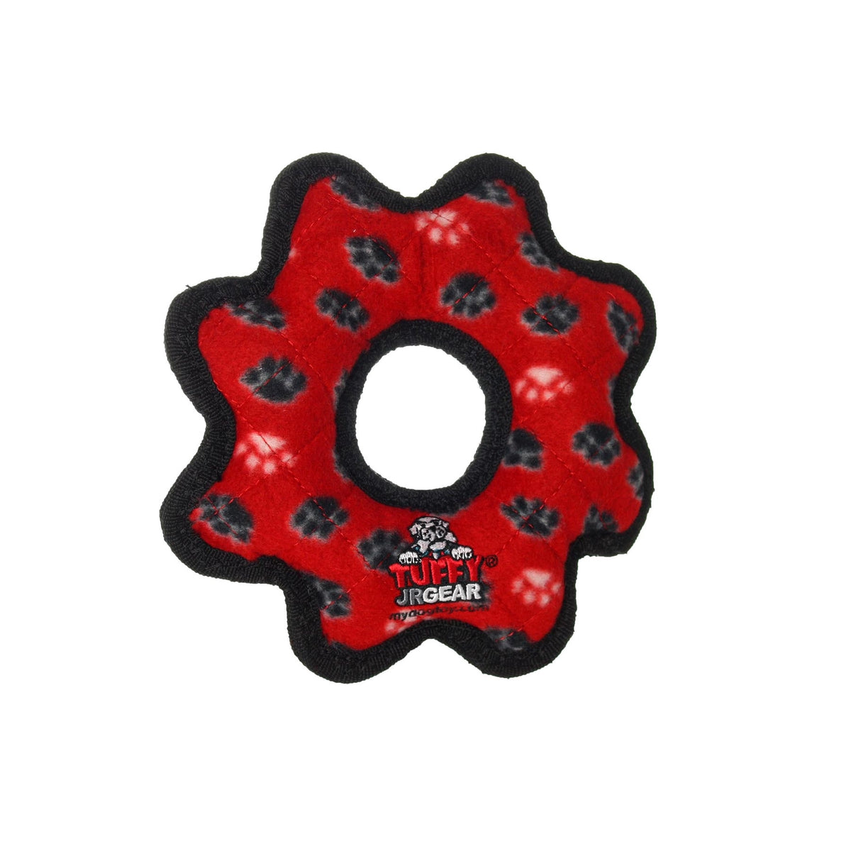 Tuffy Dog Toys - Tuffy Jr Gear Ring-Red Paw