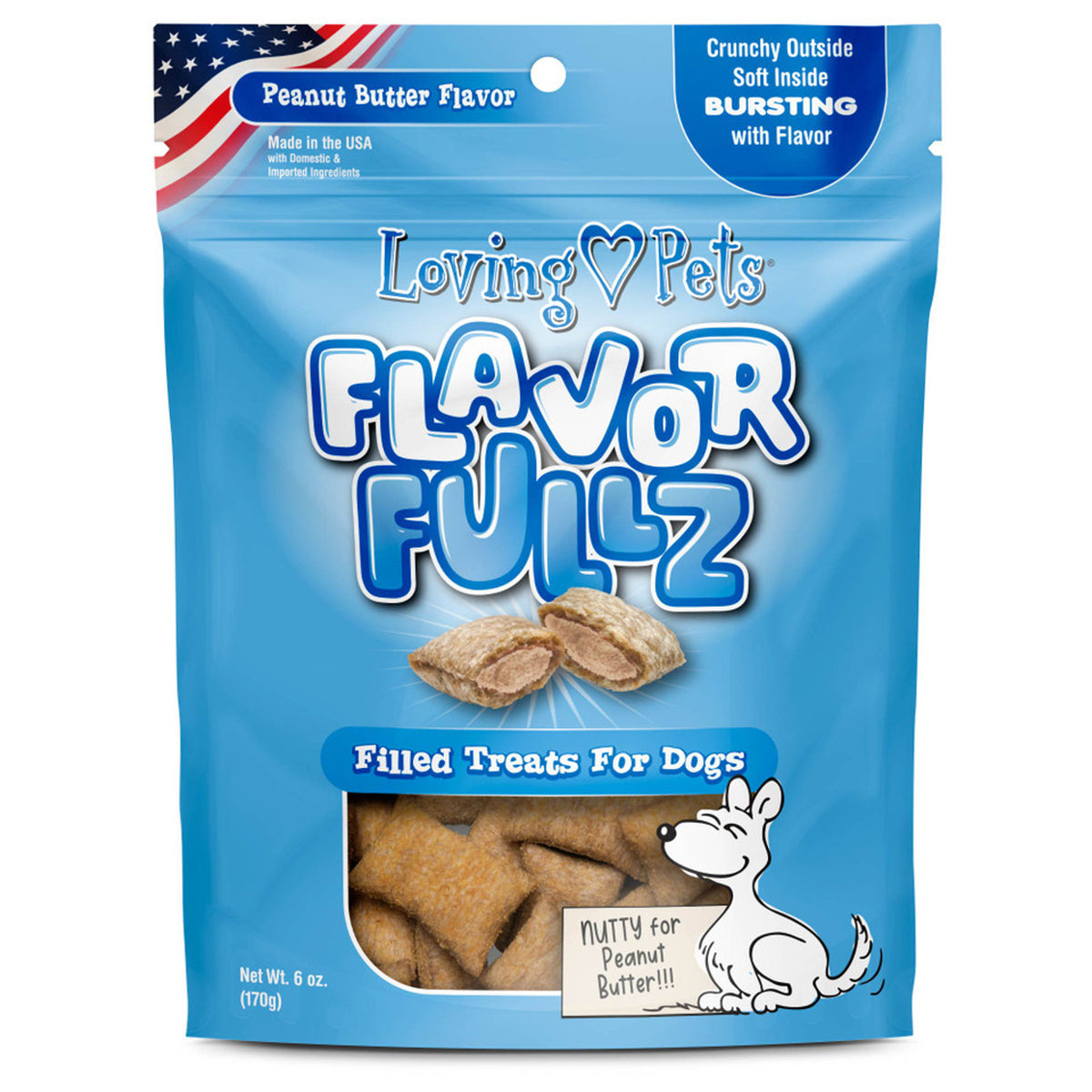 Loving Pets Inc. - Flavorfullz Peanut Butter Flavor Filled Treats For Dogs
