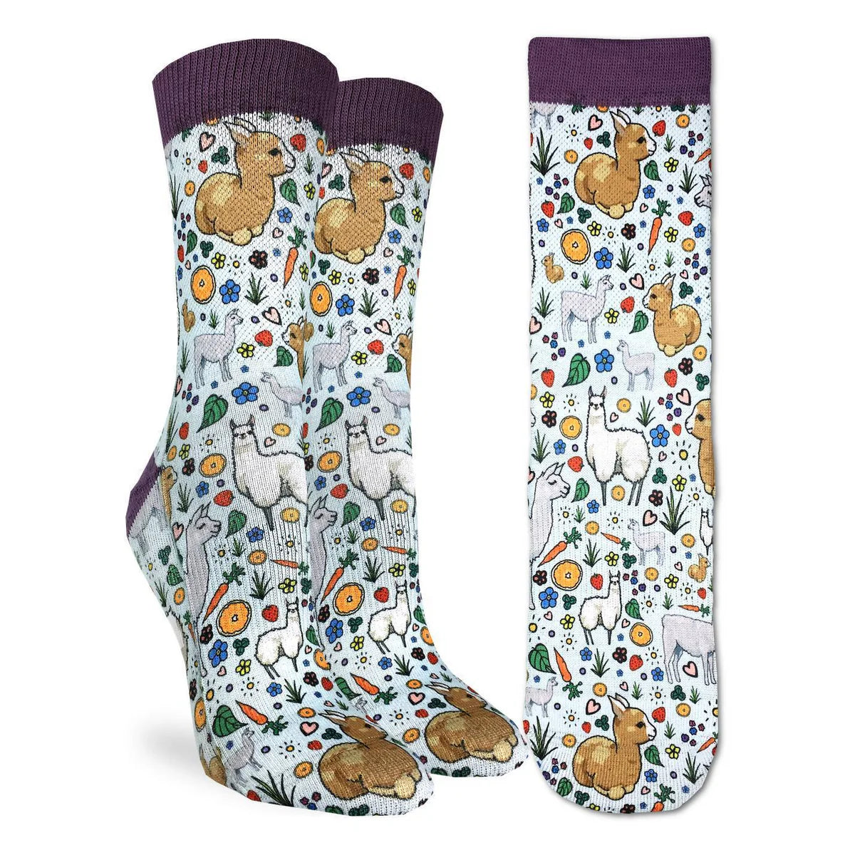 Good Luck Sock - Floral Llamas
