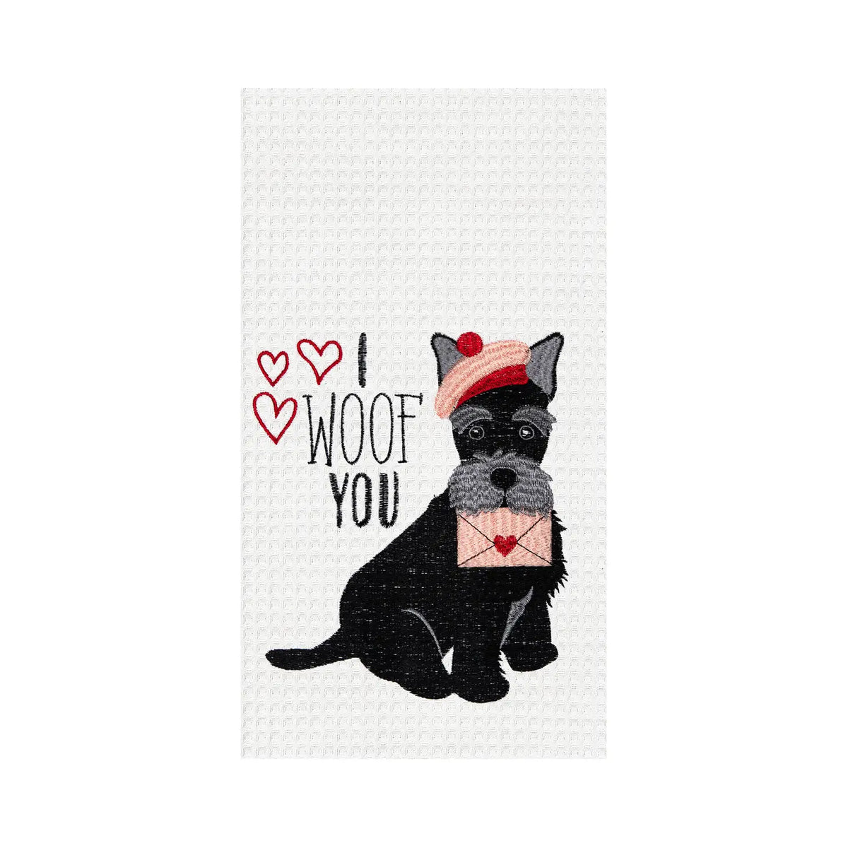 C & F Home - Valentine's Day Scottish Terrier "I Woof You" Kitchen Towel
