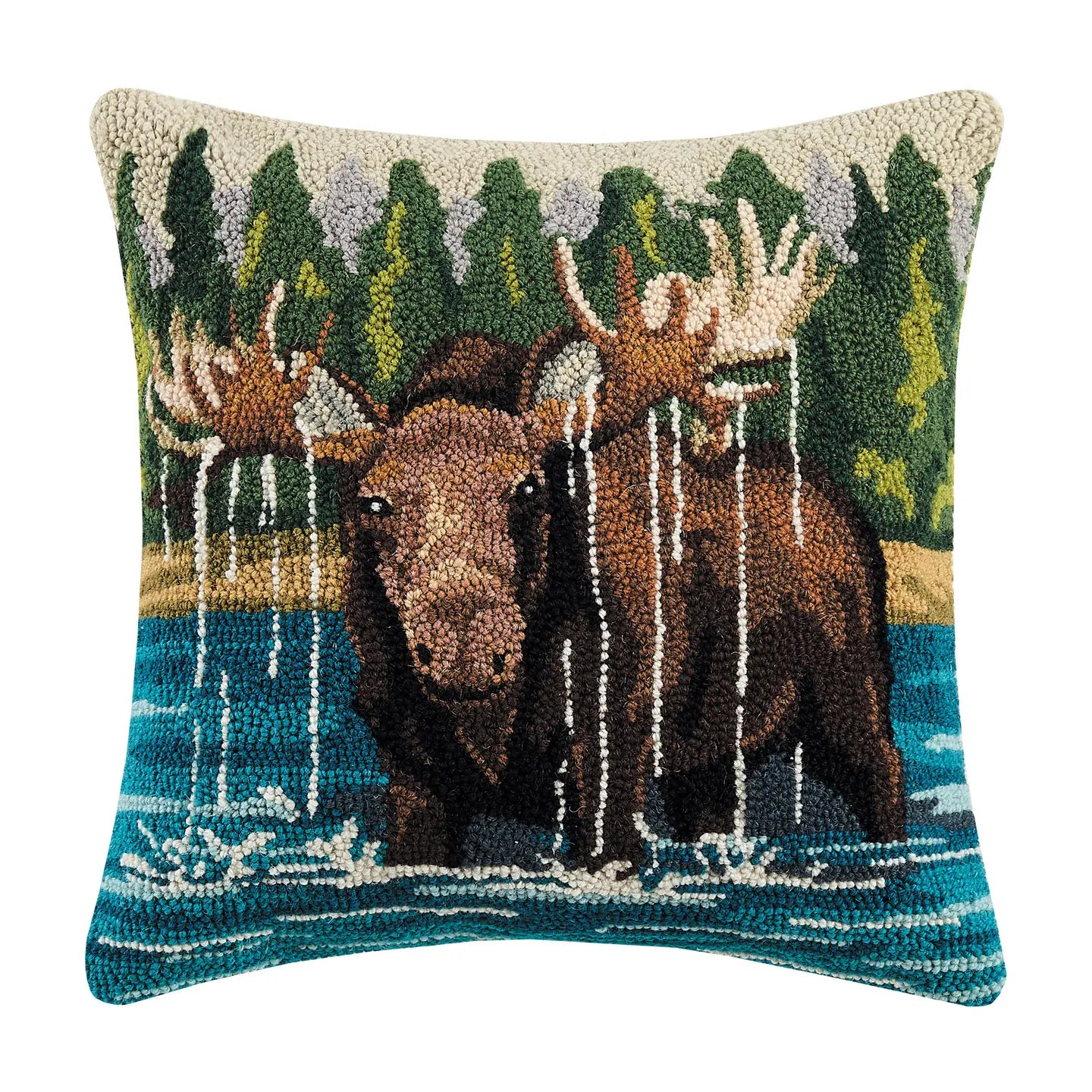 Peking Handicraft Forest Moose Hook Pillow main image 0