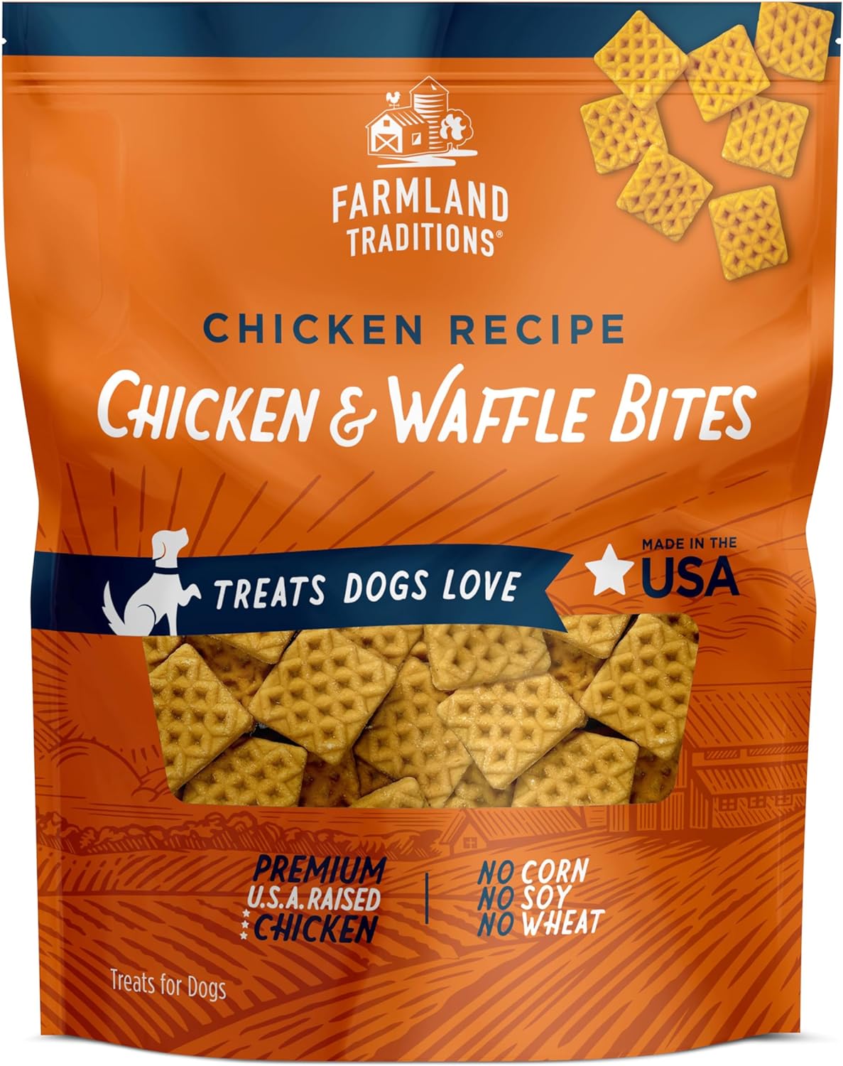 Farmland Traditions - Chicken & Waffle Bites Dog Treats