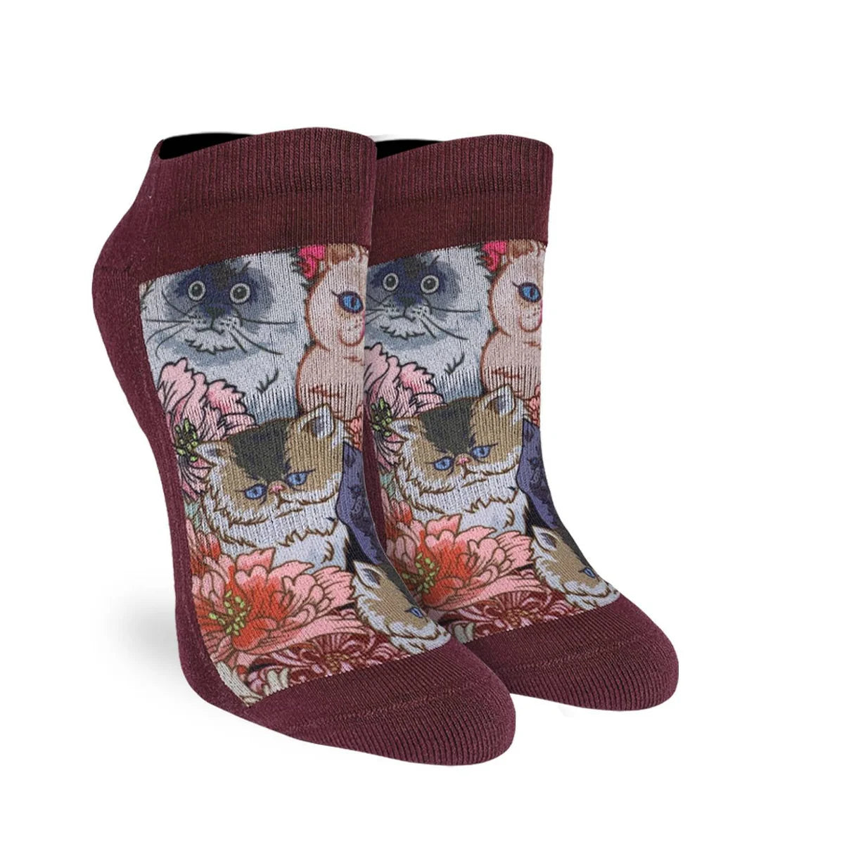Good Luck Sock - Floral Cat Ankle Socks