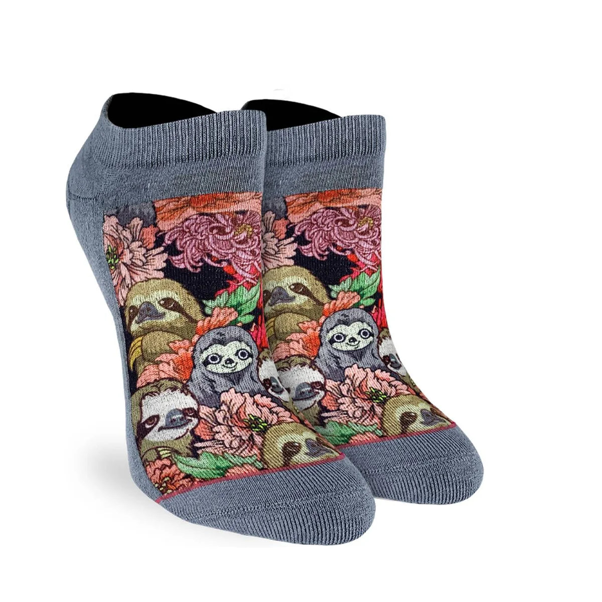 Good Luck Sock - Floral Sloths Ankle Socks
