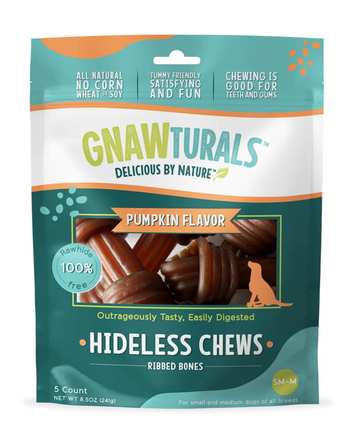 Pawsitive Pets - Gnawturals Hideless Chews - Pumpkin Ribbed Knotted Bones