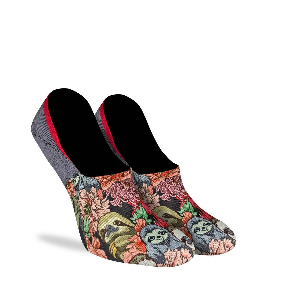 Good Luck Sock - Floral Sloths No Show Socks