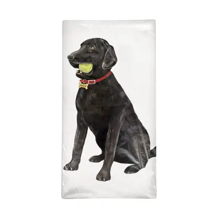 Mary Lake Thompson - Towel Black Lab With Ball