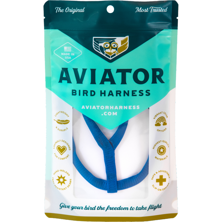 The Aviator - Bird Harness & Leash, Blue