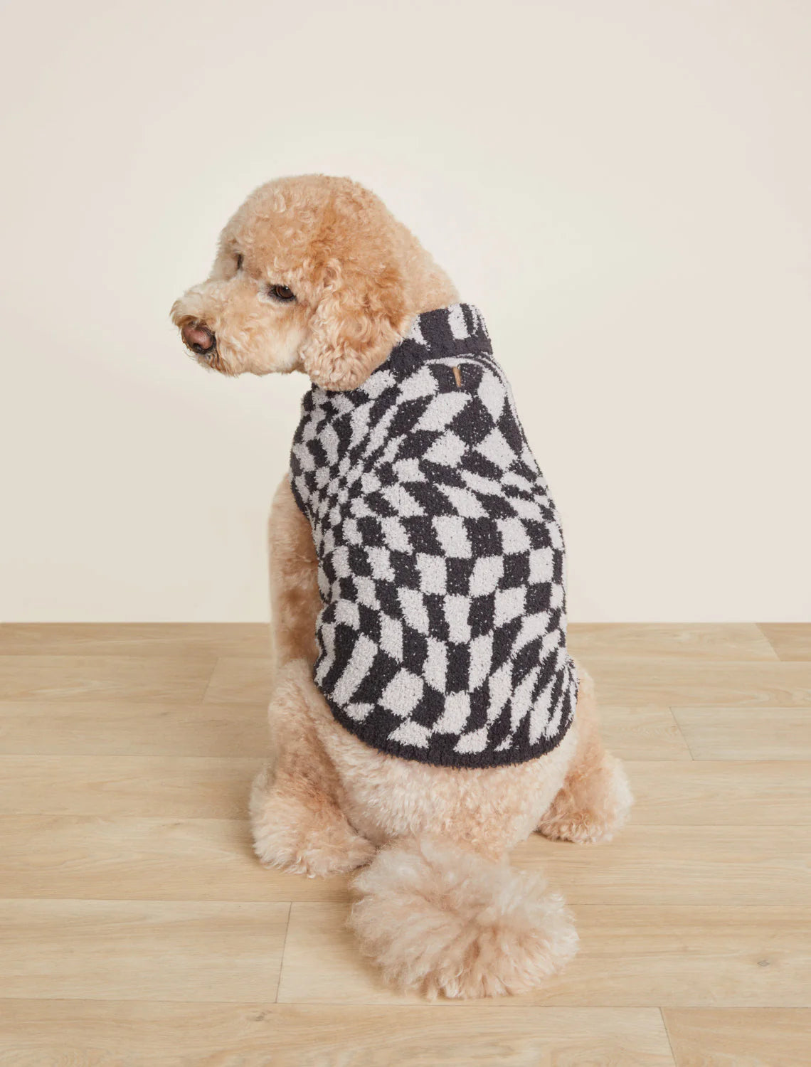 Barefoot Dreams Checkered Pet Sweater - Carbon Silver