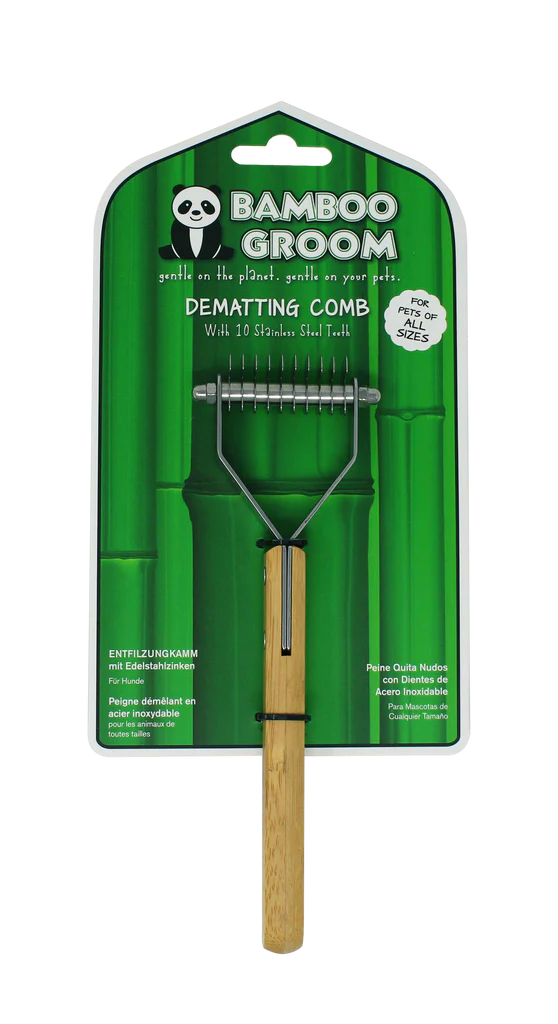 Bamboo Groom - Dematting Comb With 10 Stainless Steel Teeth