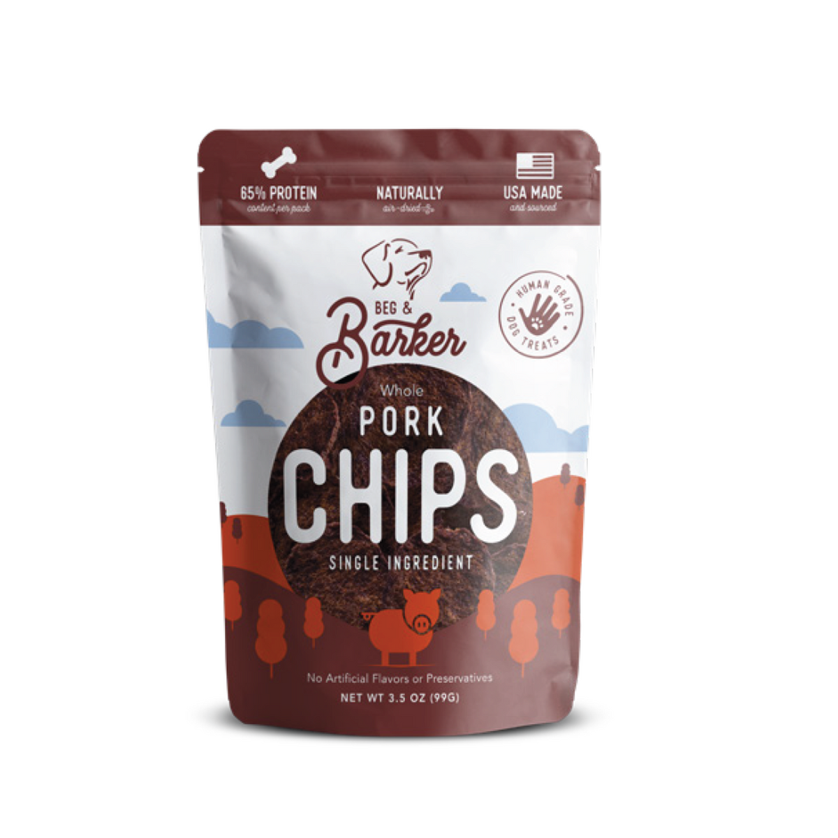 Beg & Barker - Pork Heart Chips Dog Treats 3.5 ounces