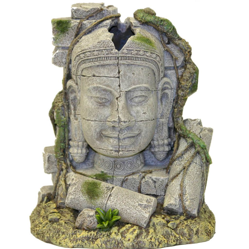 Blue Ribbon - Ancient Stone Head Ruin Ornament