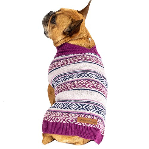 Eddie Bauer Purple Camano Fair Isle Sweater