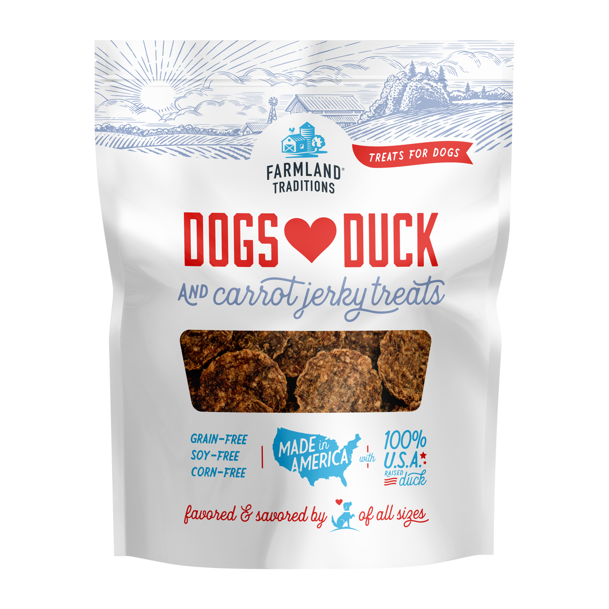 Farmland Traditions - Jerky Treats Dogs Love Duck & Carrots Treats for Dogs