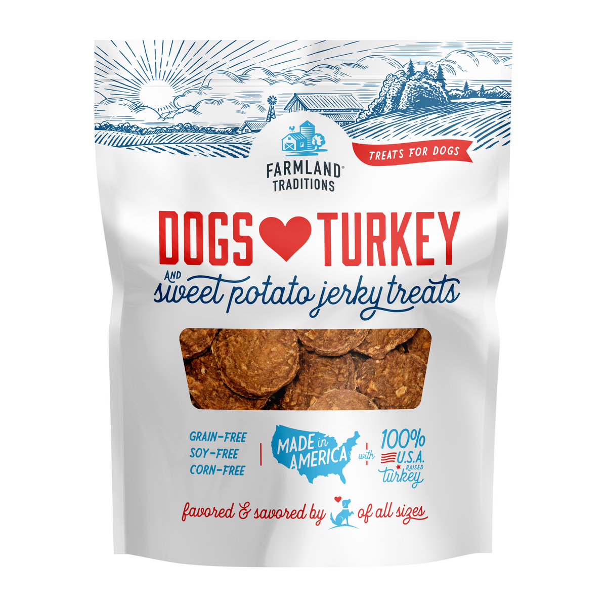 Farmland Traditions - Jerky Treats Dogs Love Turkey & Sweet Potato Treats for Dogs