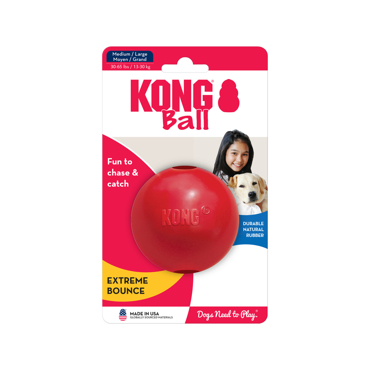 KONG - BALL With HOLE Red M/L