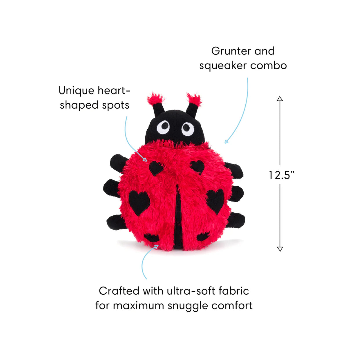 Fab Dog - Fluffy Ladybug Dog Toy