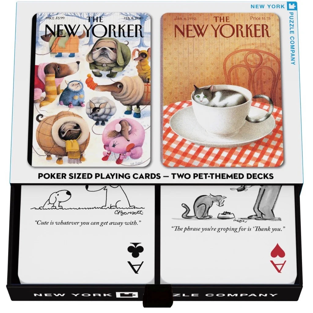 New York Puzzle Co. - Playing Cards Cat & Dog Cartoons Double Deck
