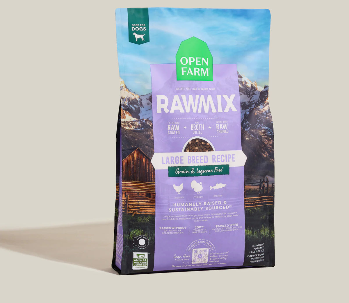 Open Farms - Raw Mix Large Breed Grain Free Dry Dog Food