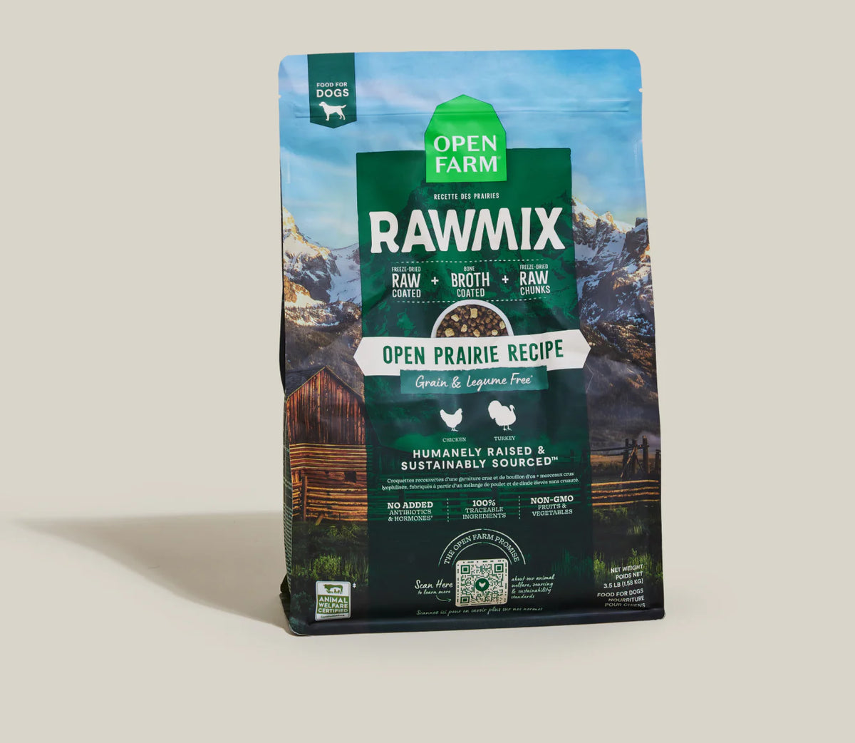 Open Farms - Raw Mix Open Prairie Grain Free Dry Dog Food