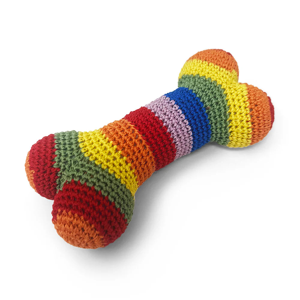 Dogo Pet - Crochet Rainbow Bone Dog Toy