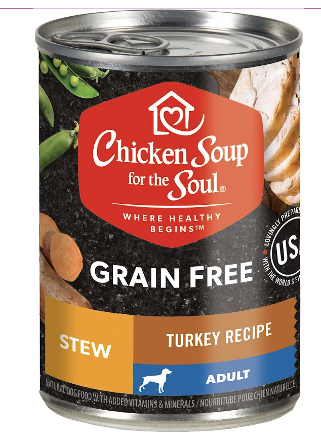 Chicken Soup for the Soul - All Breeds, Adult Dog Grain-Free Turkey Stew Recipe Canned Dog Food