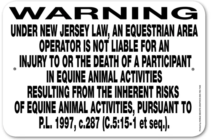 Noble Beasts - Equine Liability Oklahoma Sign