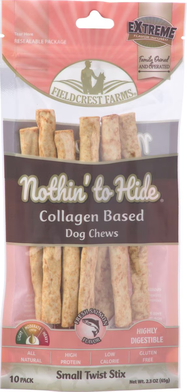 Fieldcrest Farms - Nothin' To Hide Twists Salmon Rawhide Alternative Dog Chews