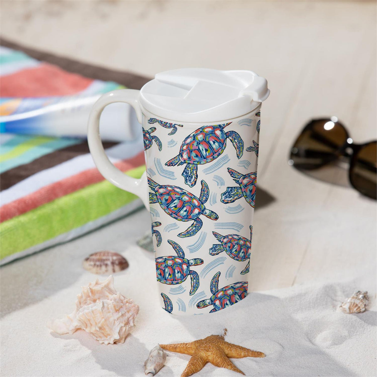 Evergreen Enterprises - Ceramic Cup Blue Coastal Sea