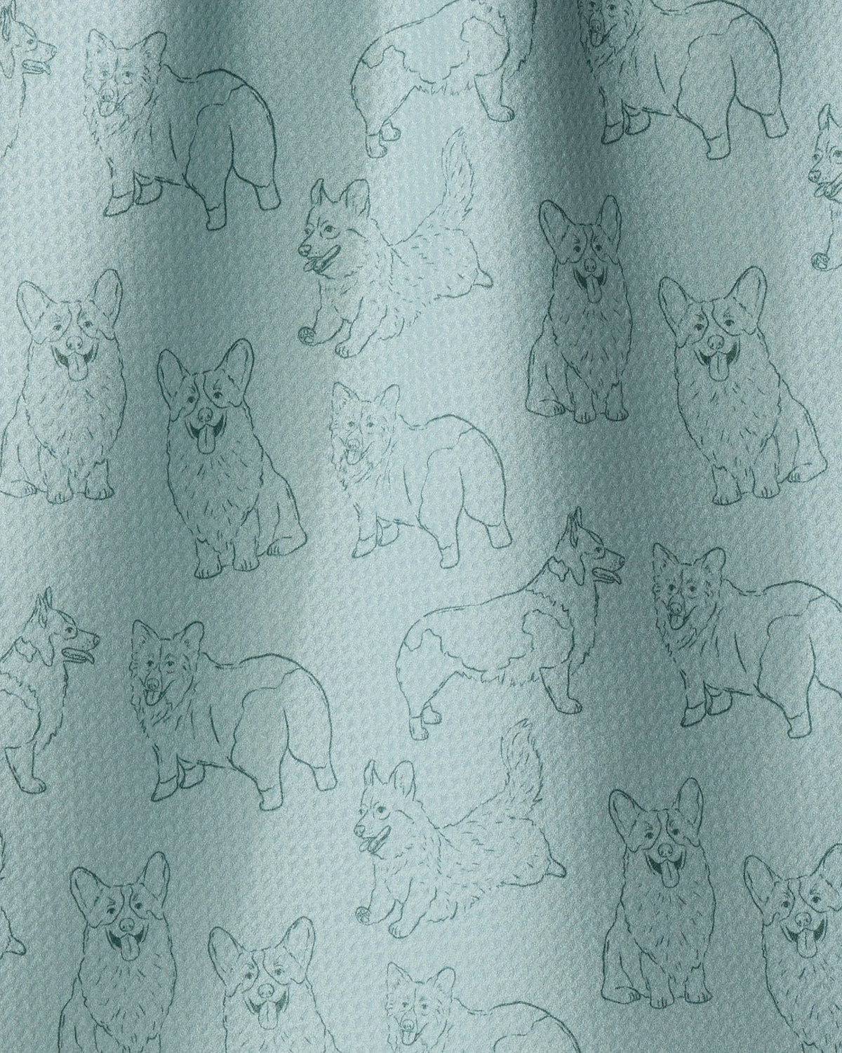 Geometry - Tea Towel Corgi Pups Rain