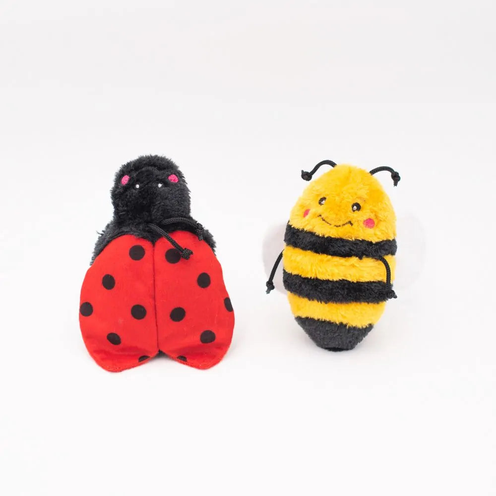 ZippyPaws- Crinkle Bee & Ladybug 2 Pack