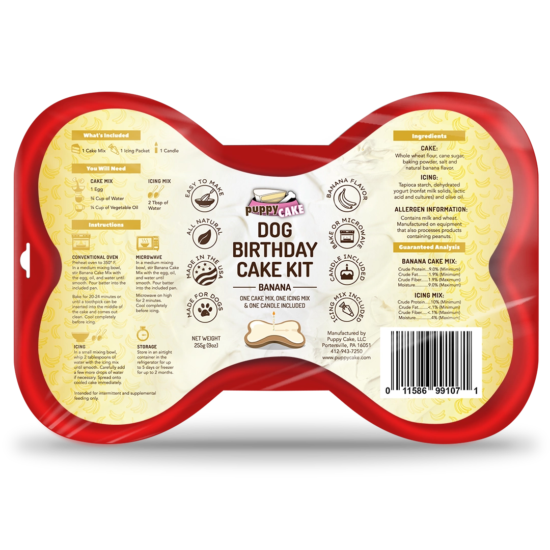 Puppy Cake - Birthday Cake Kit Banana