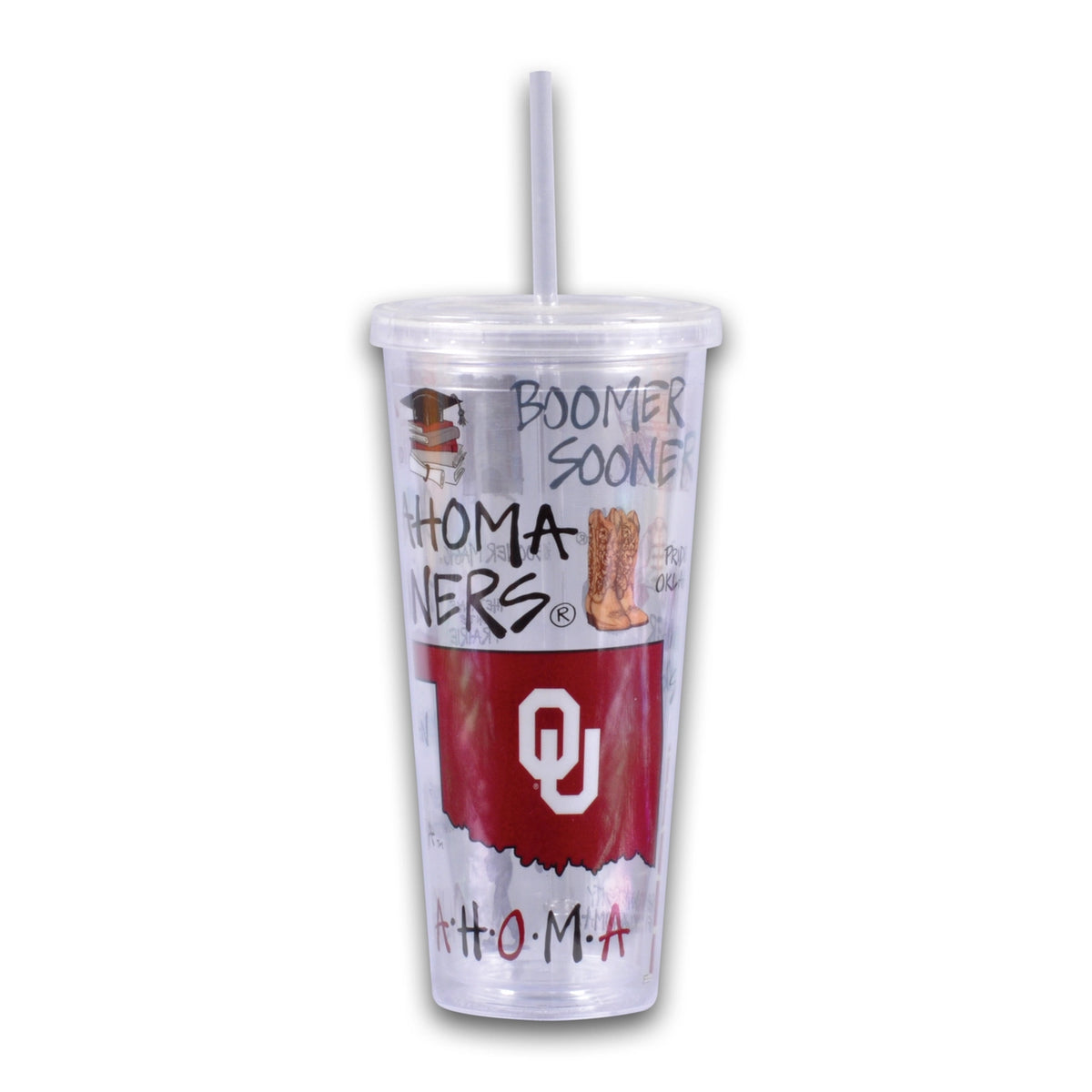 Magnolia Lane - Oklahoma University Tumbler with Lid & Straw