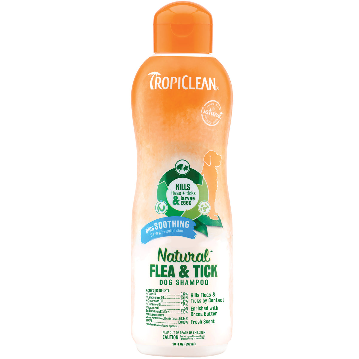 TropiClean - Natural Flea & Tick Soothing Shampoo for Dogs
