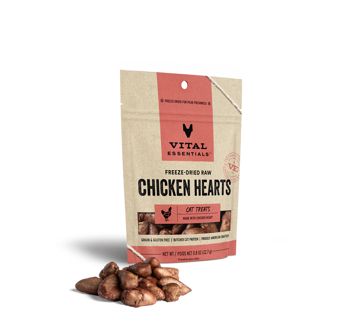 Vital Essentials - Chicken Hearts Freeze-Dried Cat Treats